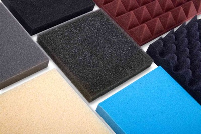 squares of multicolored open cell foams