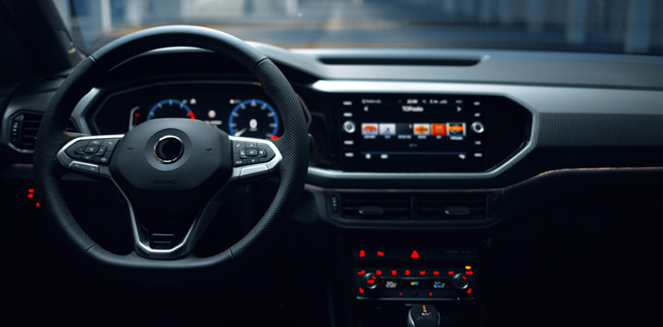 dashboard and steering wheel of a vehicle